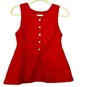 Indi Luxe Red Sleeveless Button-Up Top Size XS